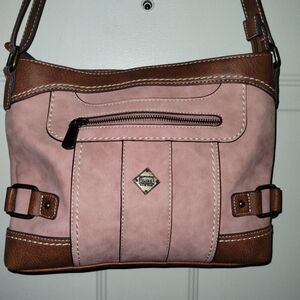 b.o.c. ( Born Concepts ) two-tone crossbody handbag in rose pink And Brown